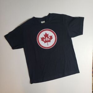 NWOT Canada Leaf eh! Cool Canadian Pride Youth T-Shirt Kids Unisex Boy Girl BLK